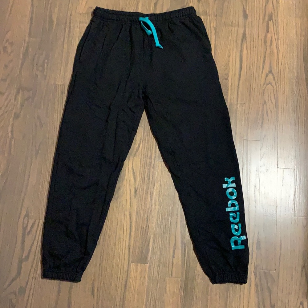 Reebok Black & Green Sweatpants